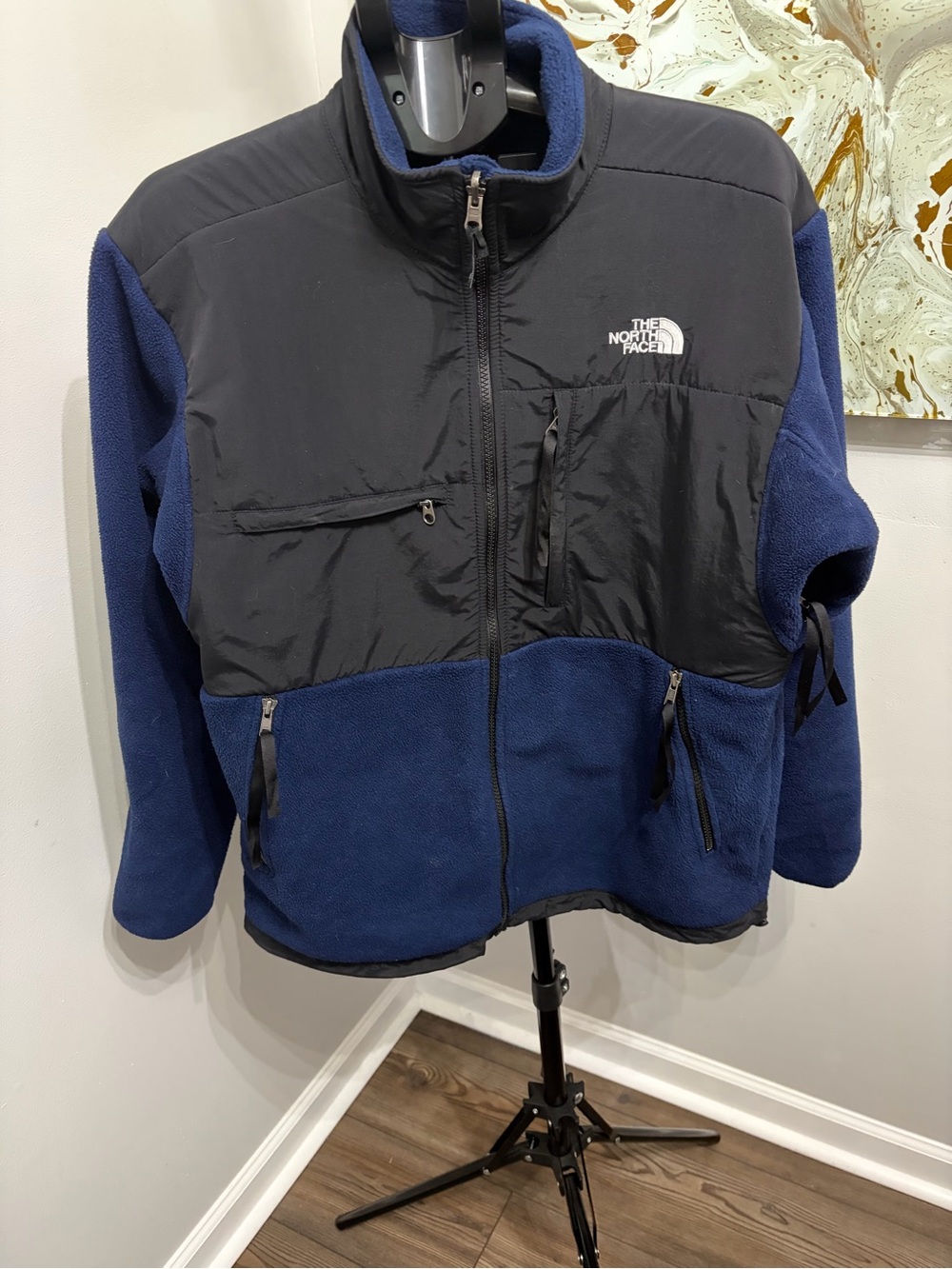 The North Face Men's Denali Polartec Fleece Jacket Blue Black Size Medium